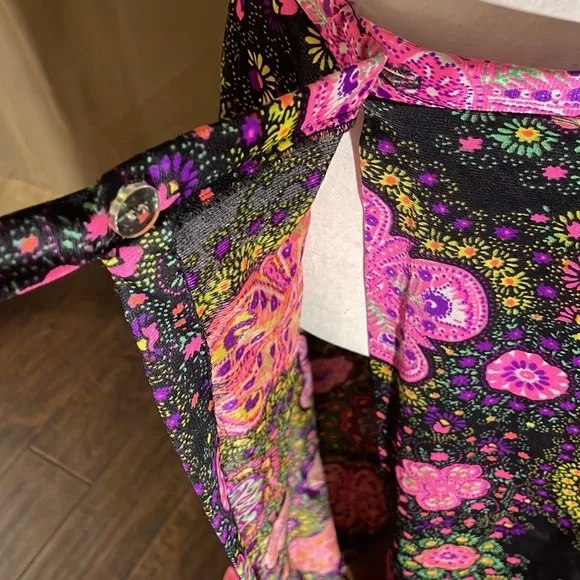 Long vintage psychedelic wrap around skirt - Picture 5 of 8